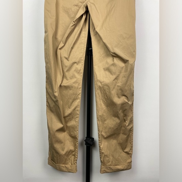 Frame Tan Khaki Nautical Casual Pleated Cropped Chino Pants - Picture 7 of 9